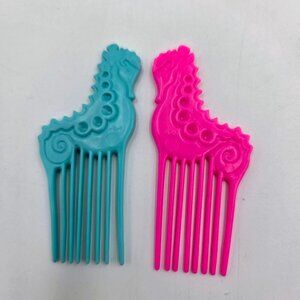 Barbie Island Fun Mermaid Seahorse Comb Vintage Pink Teal Replacement Toy Read